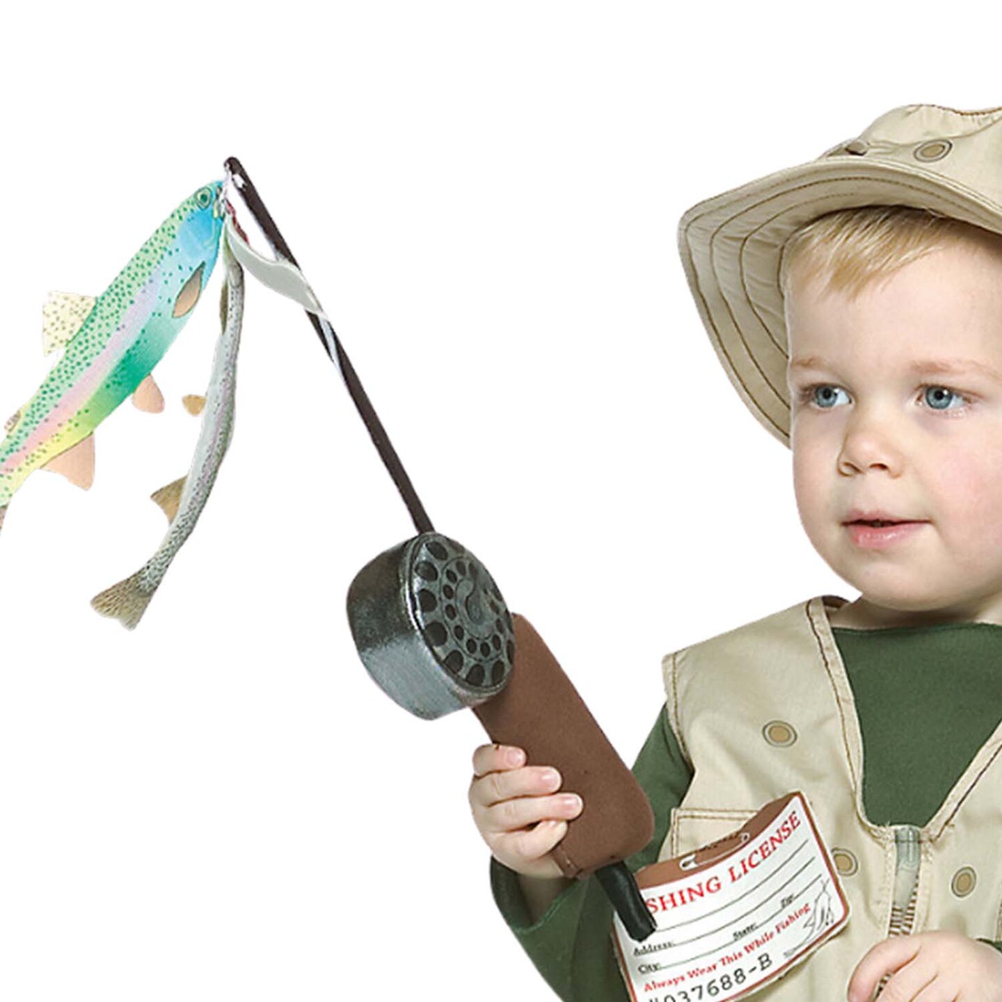 Future Fisherman Toddler Costume Size 3-4T Khaki Fishing Outfit