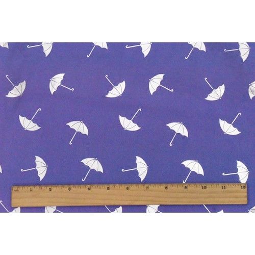 Purple/Silver Metallic Umbrella Foil Printed Chiffon Fabric By the Yard