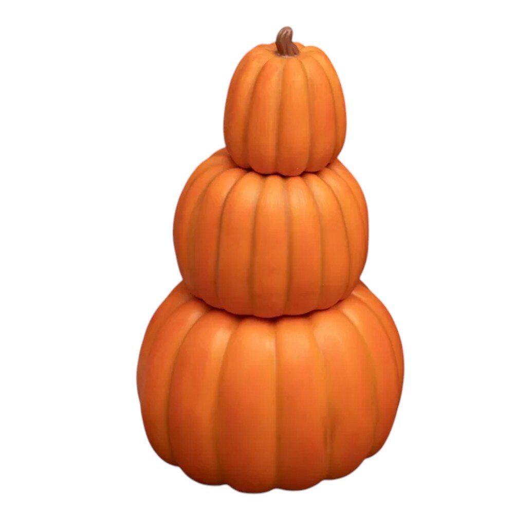 24&#x22; Orange Stackable Pumpkin Trio D&#xE9;cor &#x2013; Nestable Fall Pumpkin Display