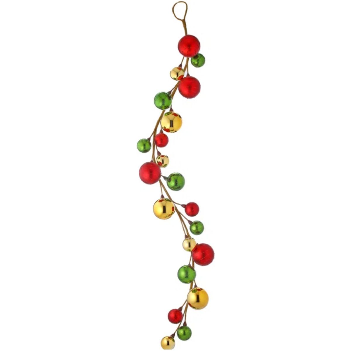 36&#x22; Glitter Ball Metallic Garland: Red/Green