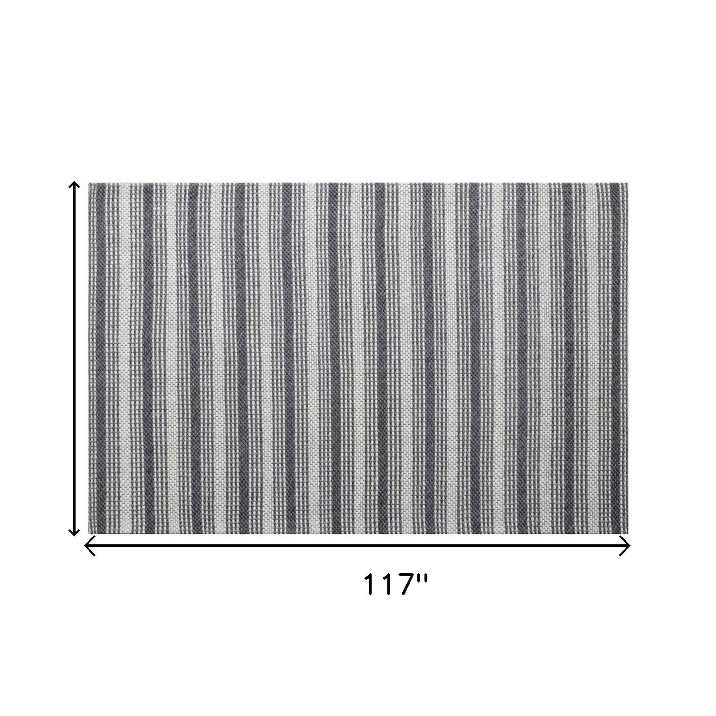 Edge Collections - 8' X 10' - Gray - Hand Woven Striped Area Rug for Comfortable Spaces - 1 Piece