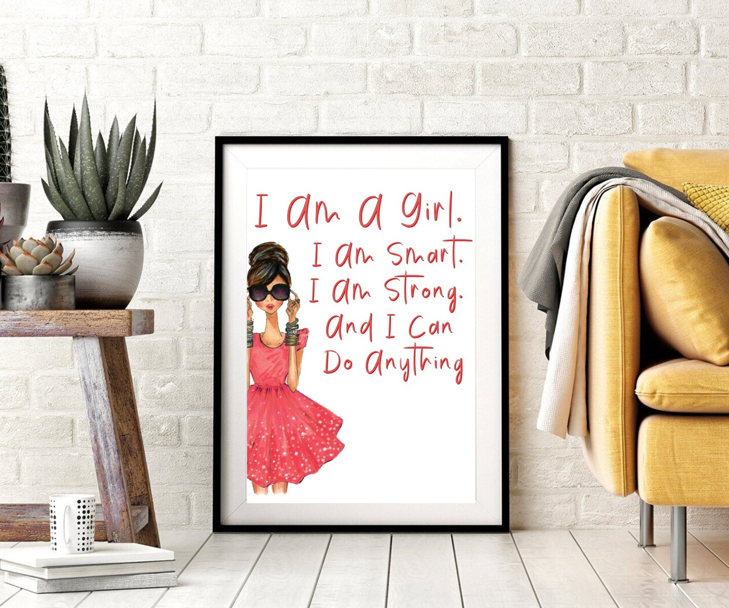 Fearless Girl Feminist Wall Art - Empowering Gift for Girl Bosses