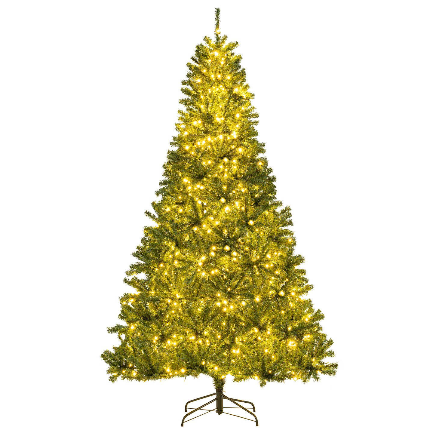 Green PVC and Metal Christmas Tree with 1200 LED Lights and Remote Control