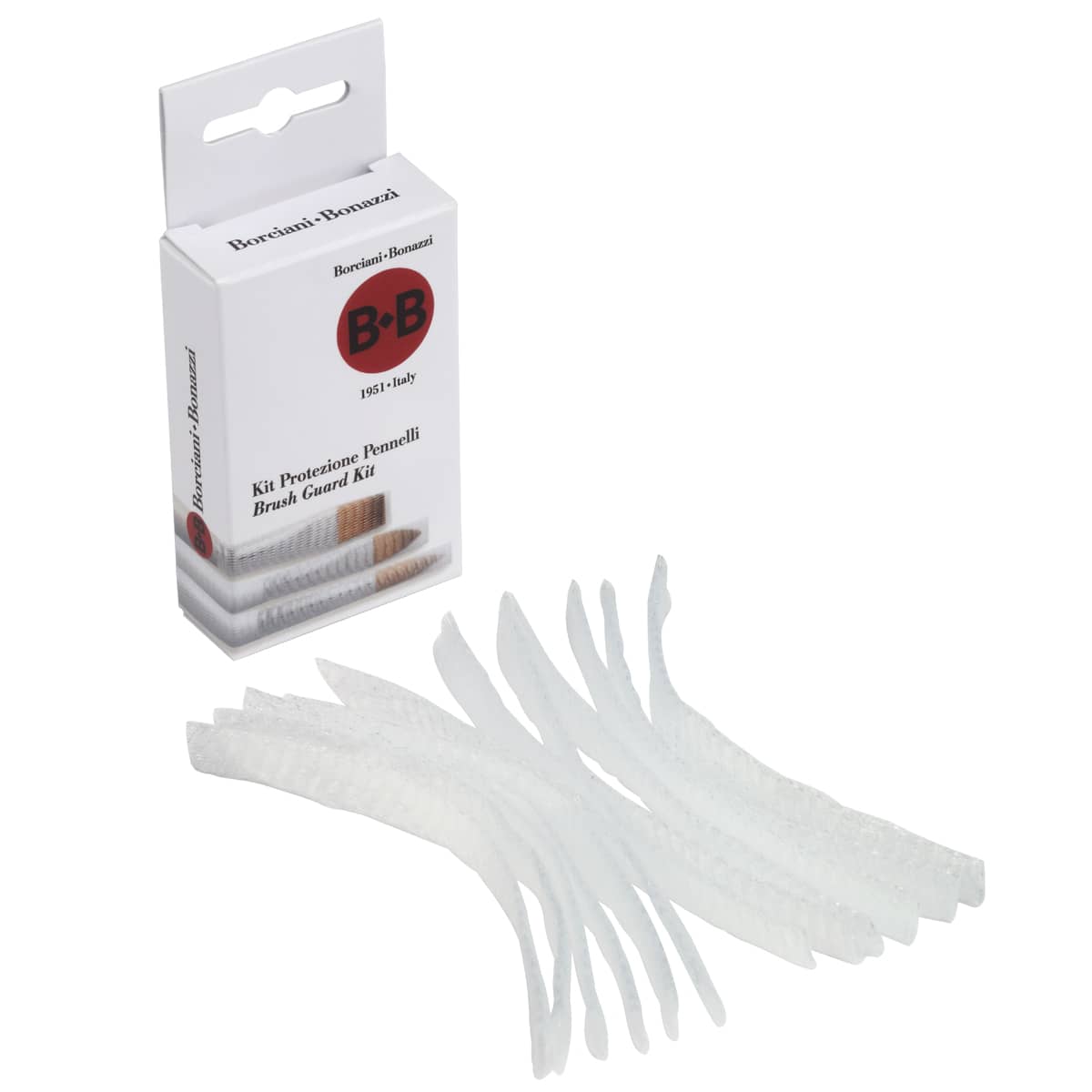 Borciani e Bonazzi Brush Guard Kit, 12-Pack Elastic Nylon Protector Sleeves for Paintbrushes or Makeup, Paintbrush Protection, Prevent Fraying, Preserve Shape, Travel and Storage Use