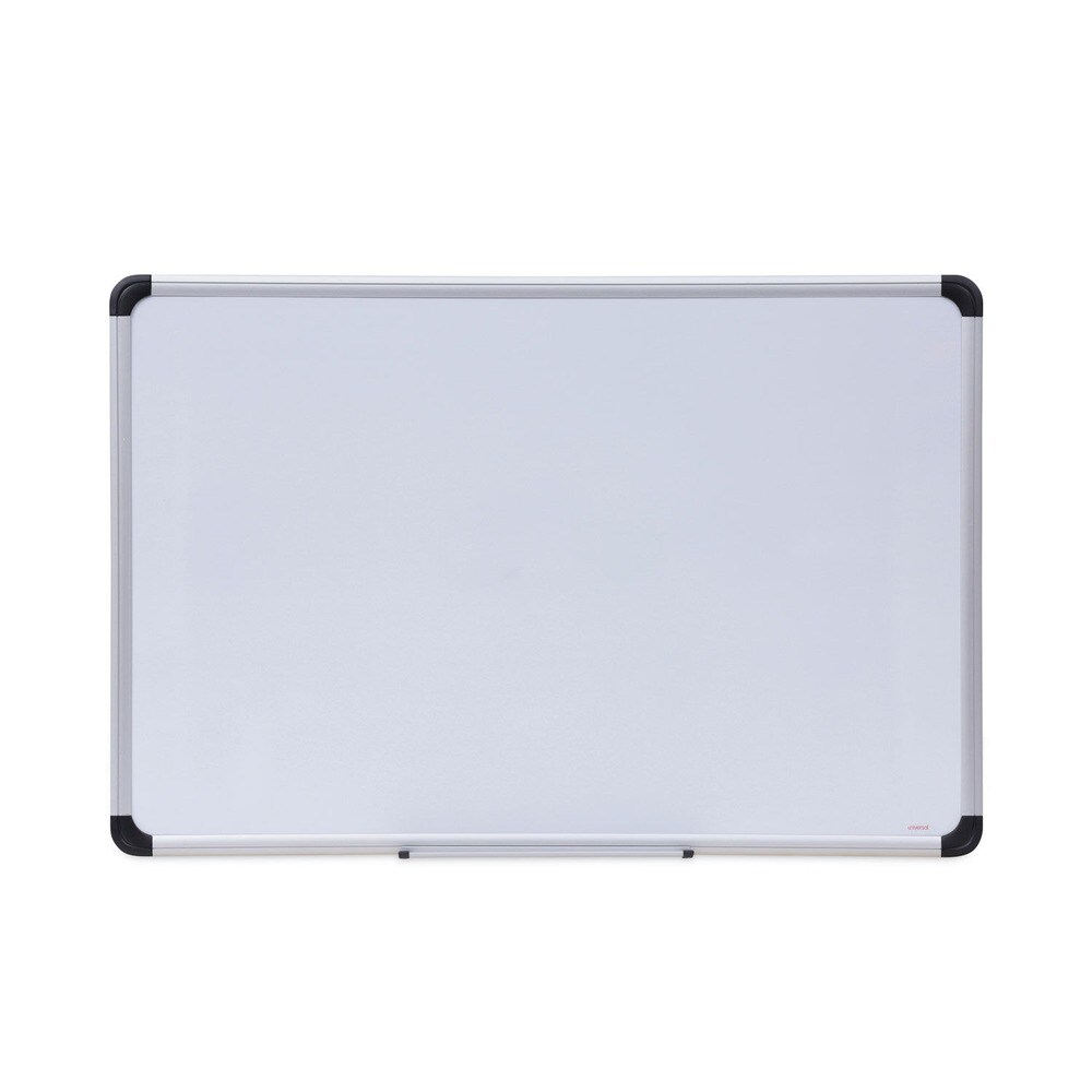 Universal 36 in. x 24 in. Lacquered Steel Magnetic Dry Erase Marker Board - White Surface, Aluminum/Plastic Frame