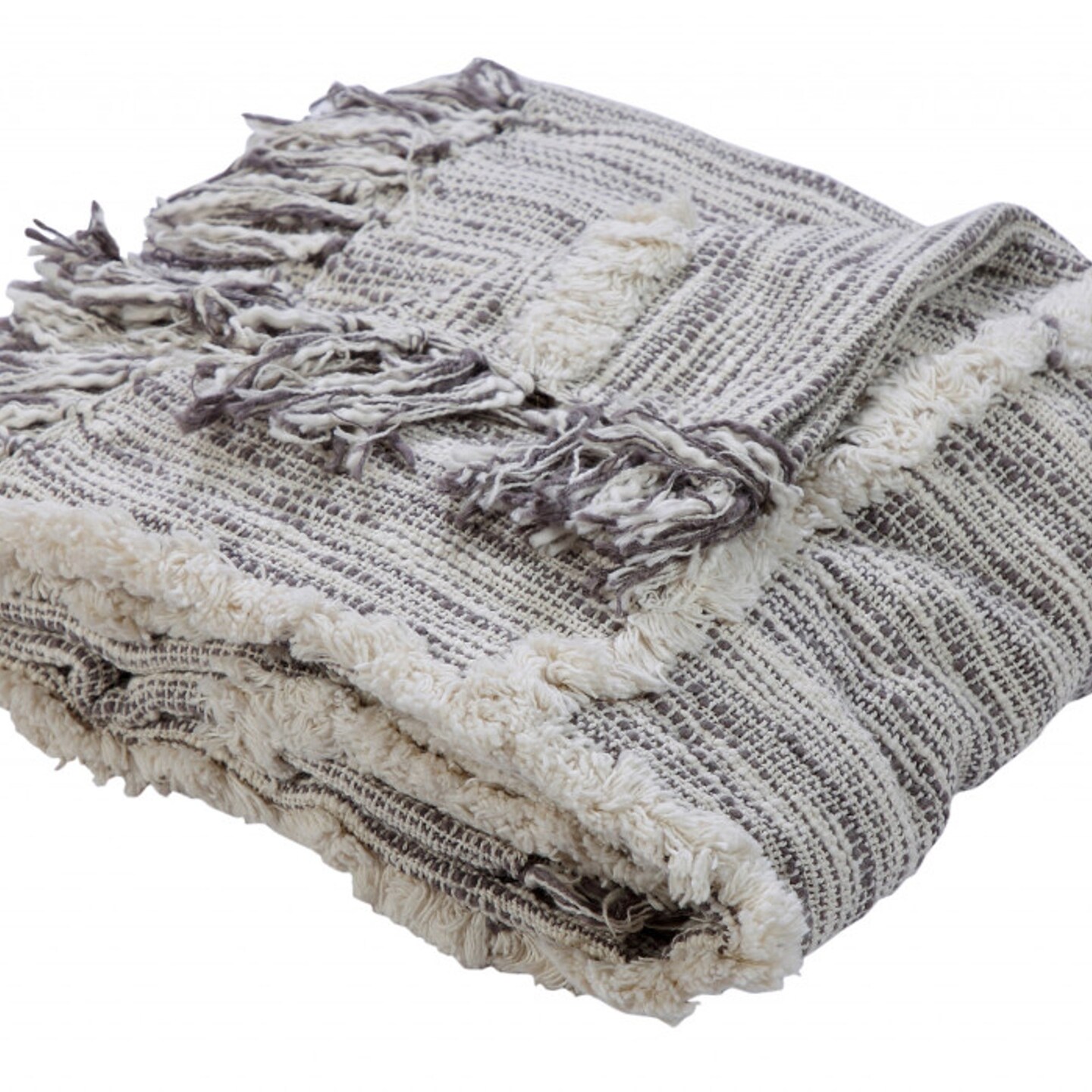 Edge Collections - 60" x 50" - Gray - Charming Striped Throw Blanket for Comfortable Decor - 1 Piece