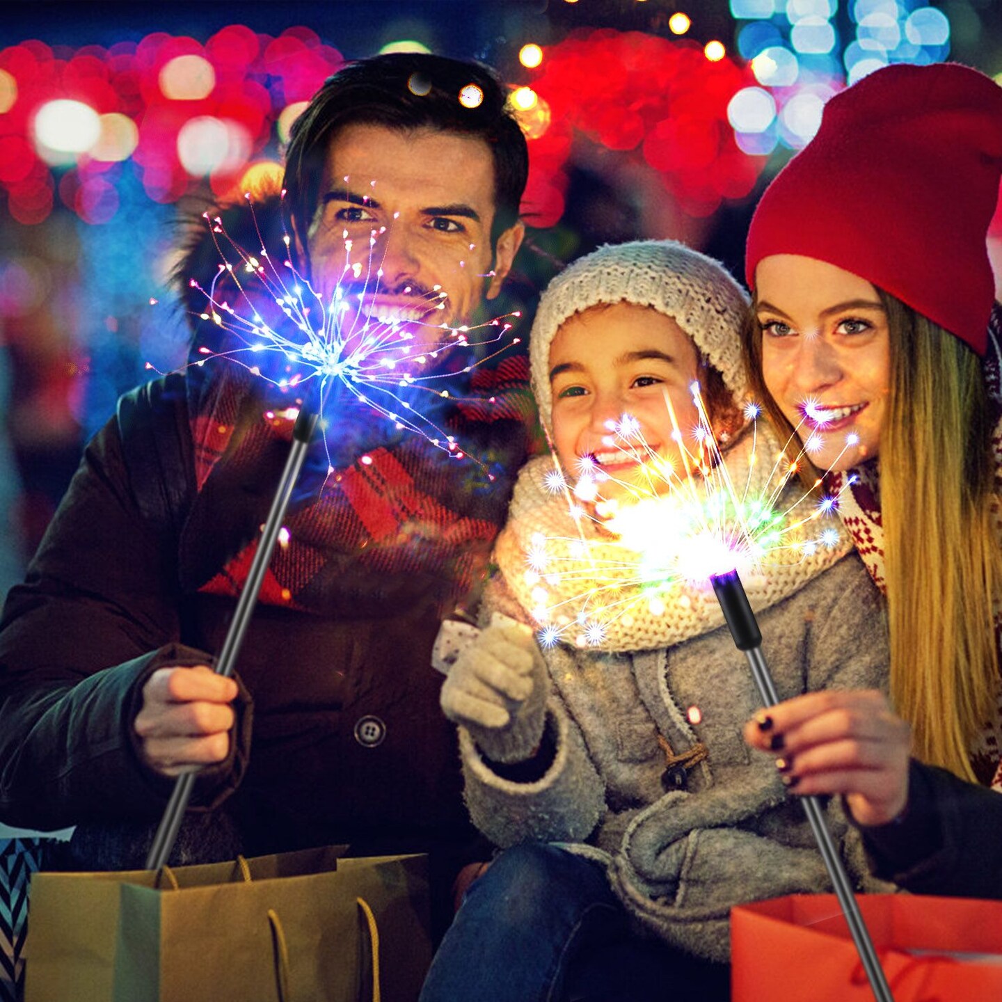 2Pcs Solar Powered Starburst Lights 240 LEDs Colorful Firework Lamp