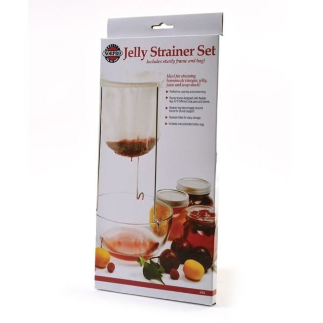 Norpro Jelly Strainer Set - Stainless Steel Frame Stand with Reusable Cotton Bag