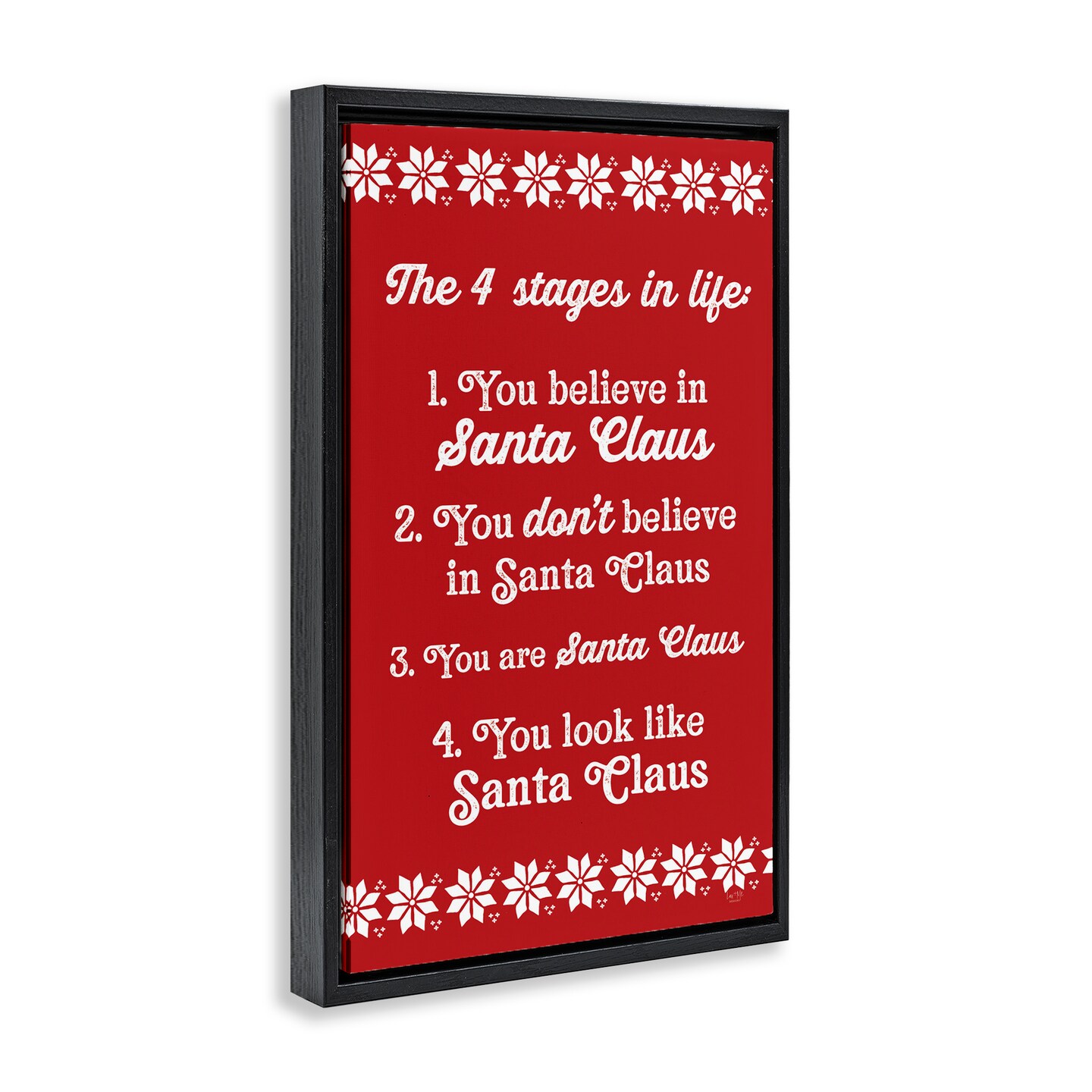 Stupell Industries Santa Claus Four Stages in Life Black Framed Floater Canvas Wall Art, design by Lux + Me Designs