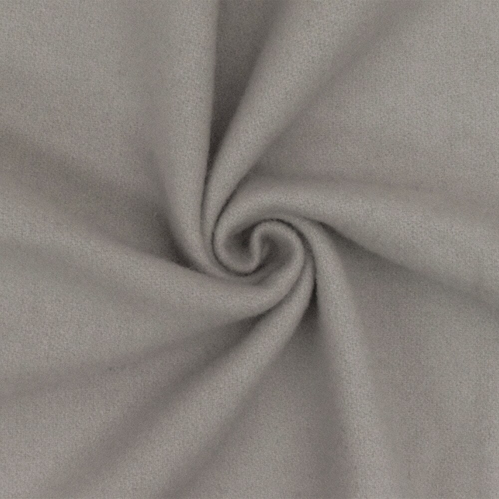 Moon Gray Solid Wool-Poly Twill Woven Jacketing Fabric By the Yard