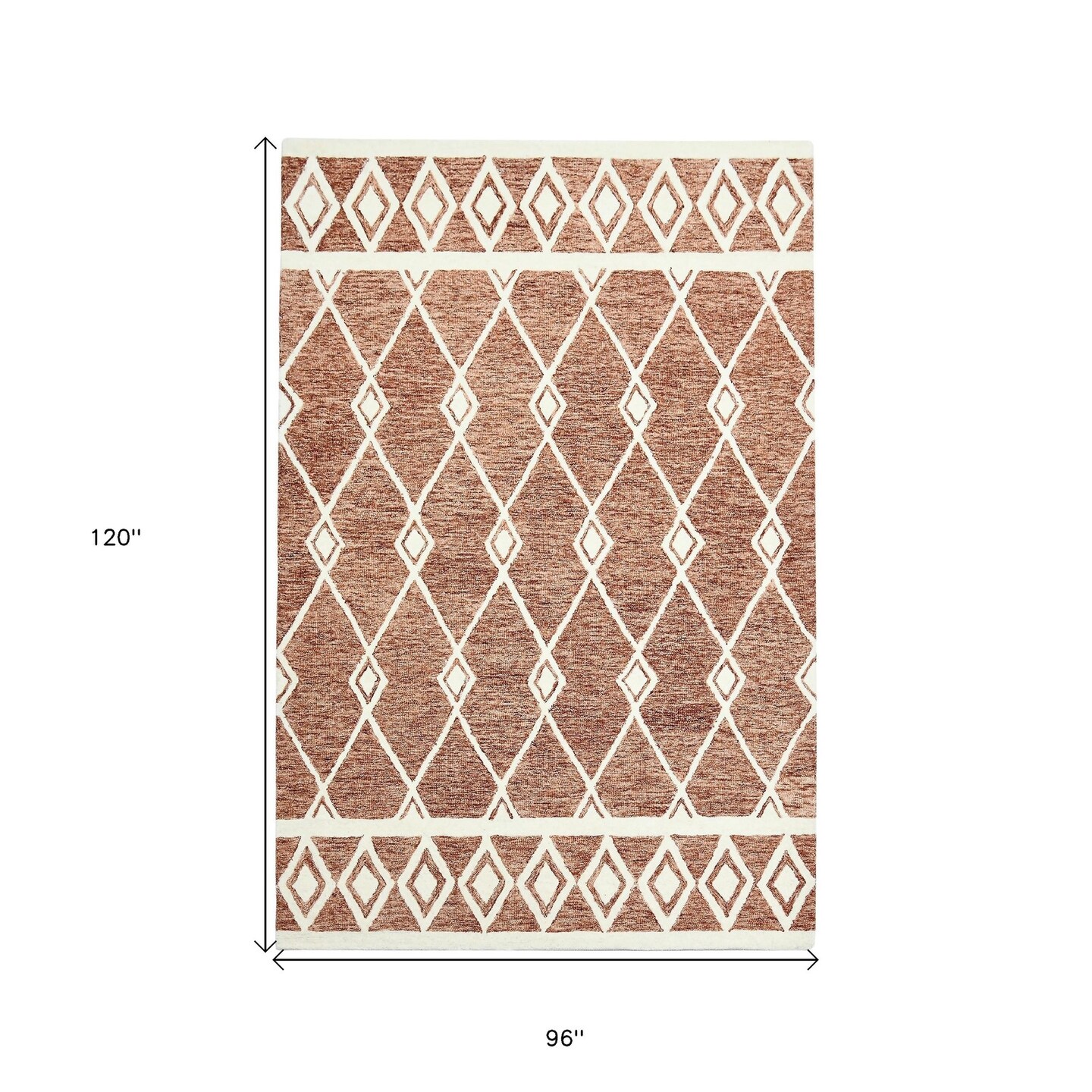 Edge Collections - 8' X 10' - Brown - Artisan Hand-Hooked Argyle Area Rug - 1 Piece