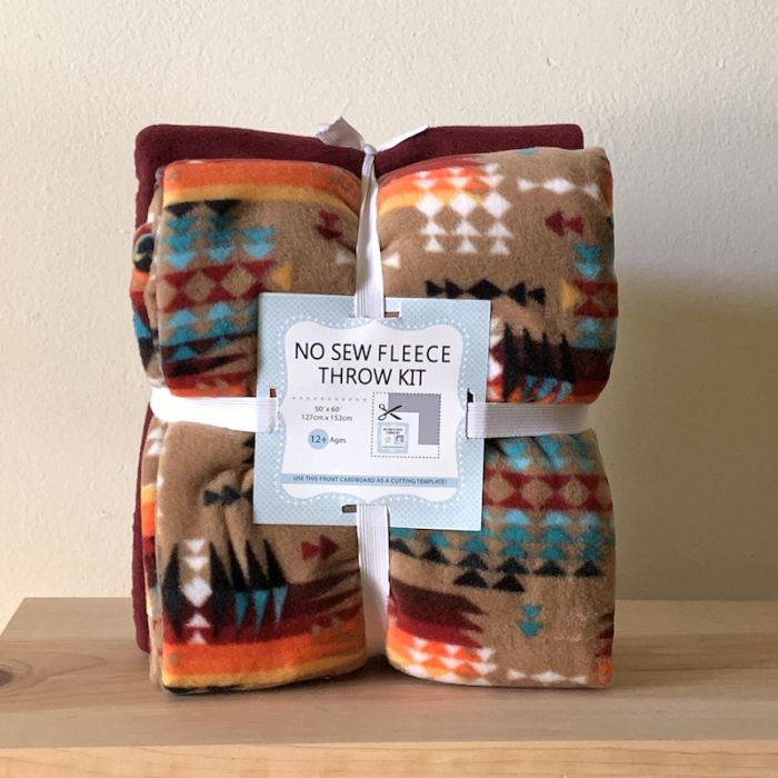 Southwestern Desert Anti-Pill No Sew Throw Fleece Fabric Kit