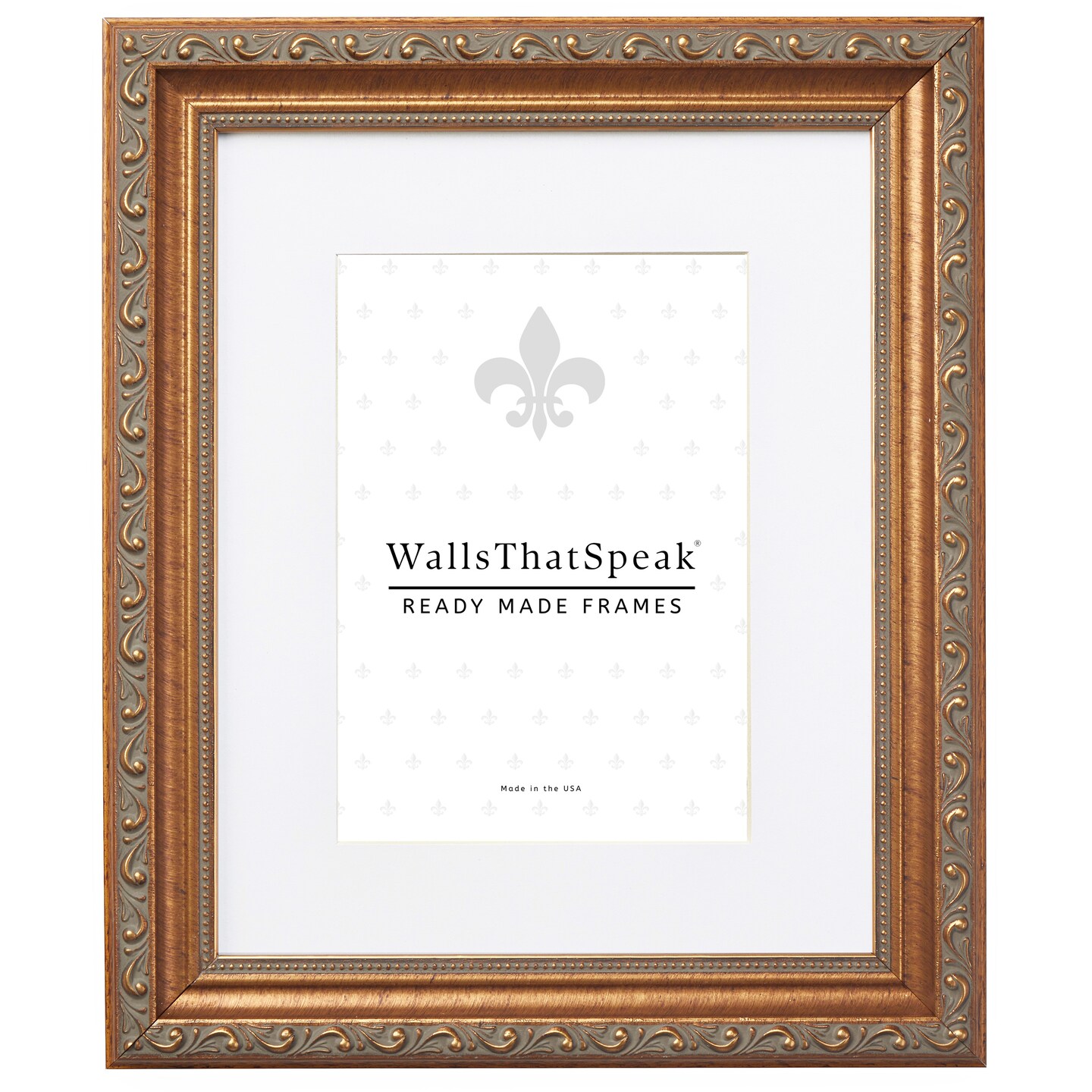 12x16 Matted Picture Frame, Ancien Ornate 1.25 Inch Wood  Moulding, Wall Display Frame for Art, Posters, or Photos by wallsthatspeak