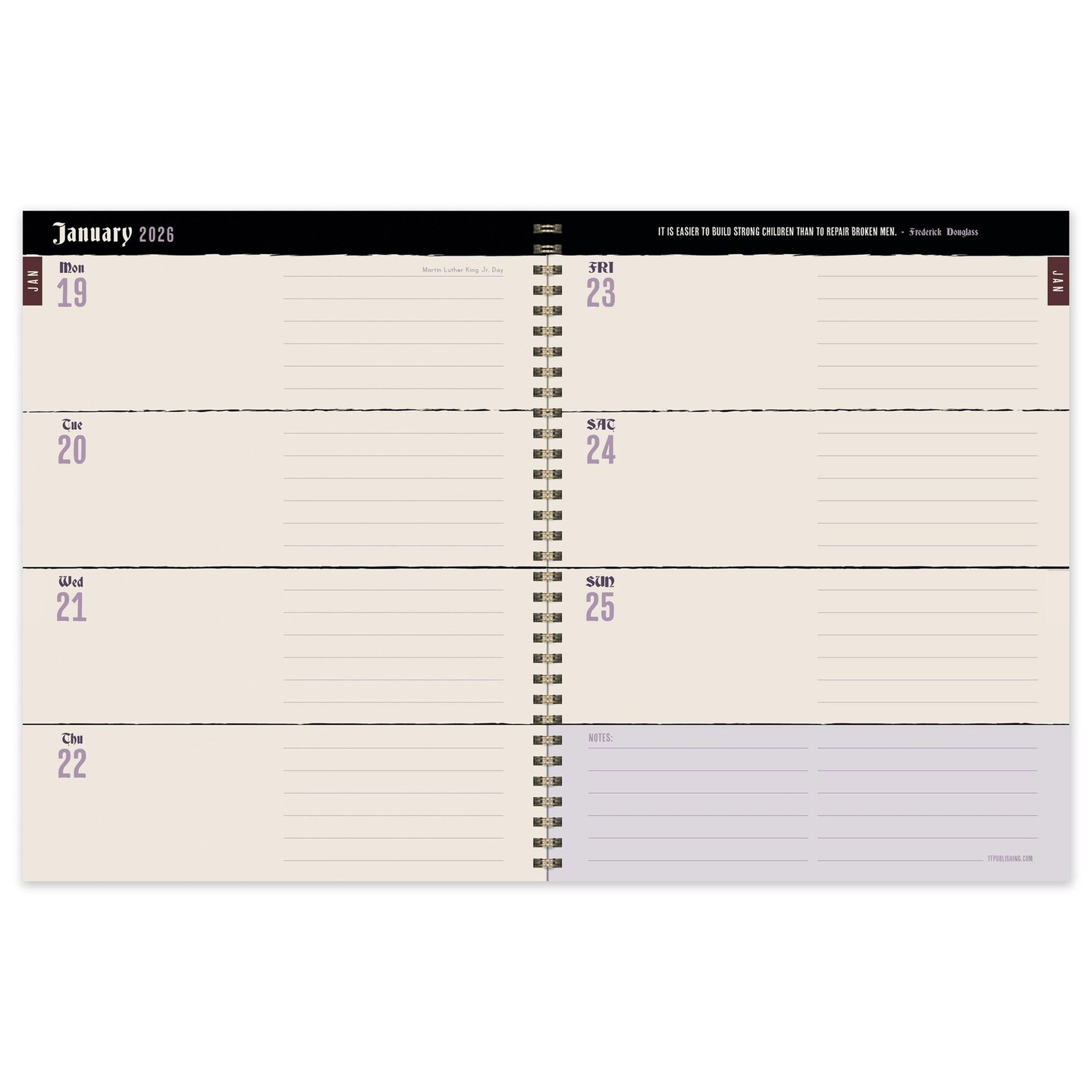 Edge Collections - 9" x 11" - Green - Gothic 2026 Weekly and Monthly Planner - 1 Piece