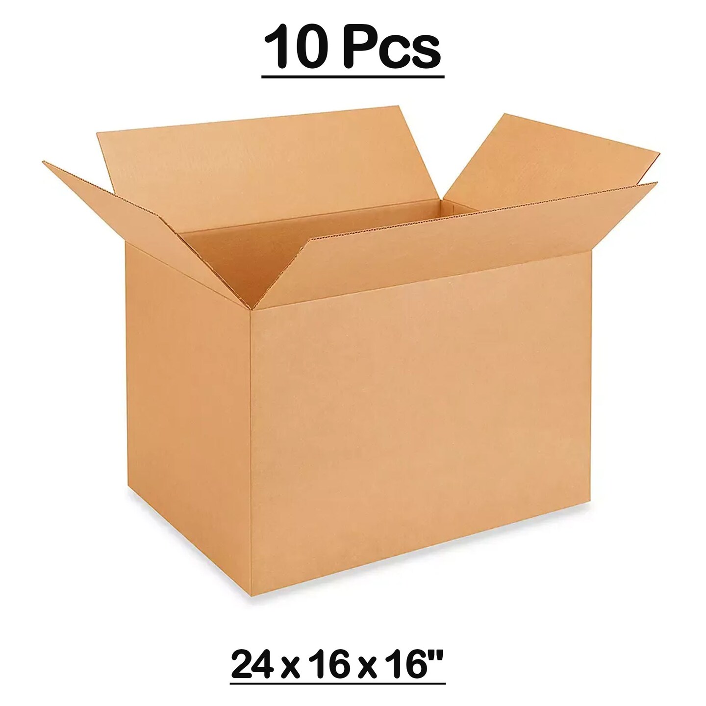 10 pcs Heavy Duty Corrugated Shipping Boxes 24 x 16 x 16 Inch for Packing and Storage