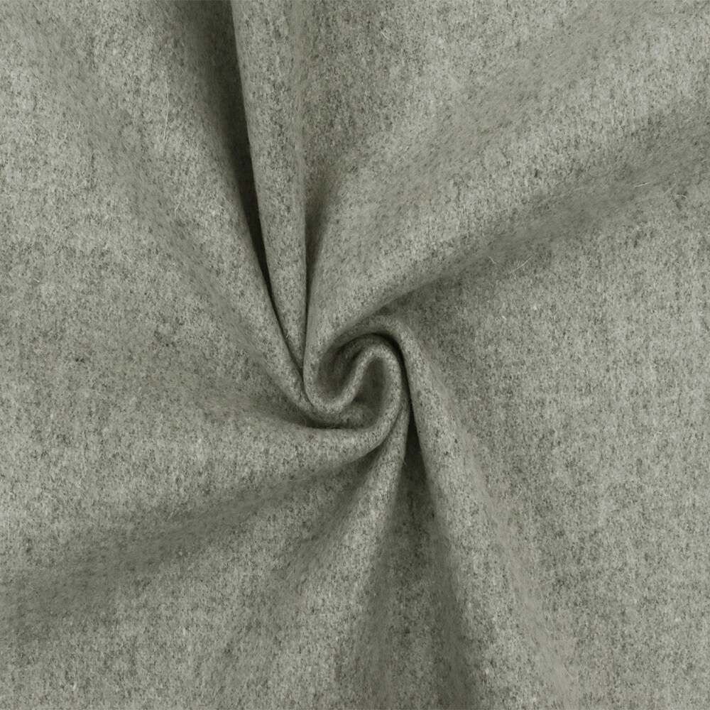 Winter Gray Textured Melton Wool Blend Brushed Woven Jacketing Fabric By the Yard