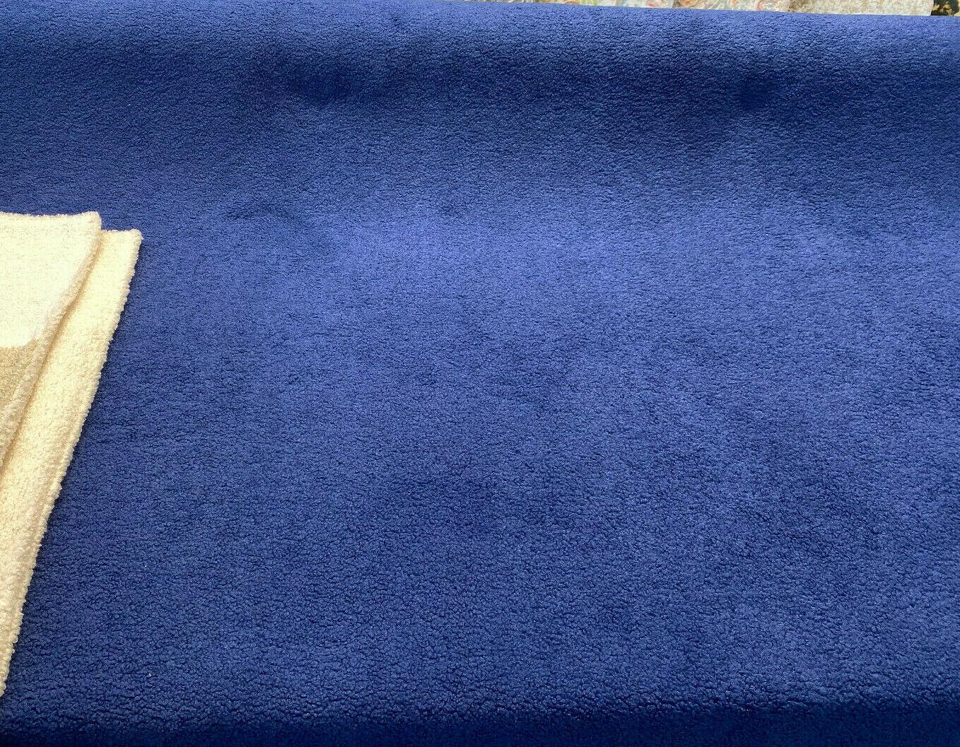 1 Yard Fuzzy Wooly Boucle Sapphire Blue Upholstery Drapery Fabric Soft Durable 100% Polyester 54 Inches width