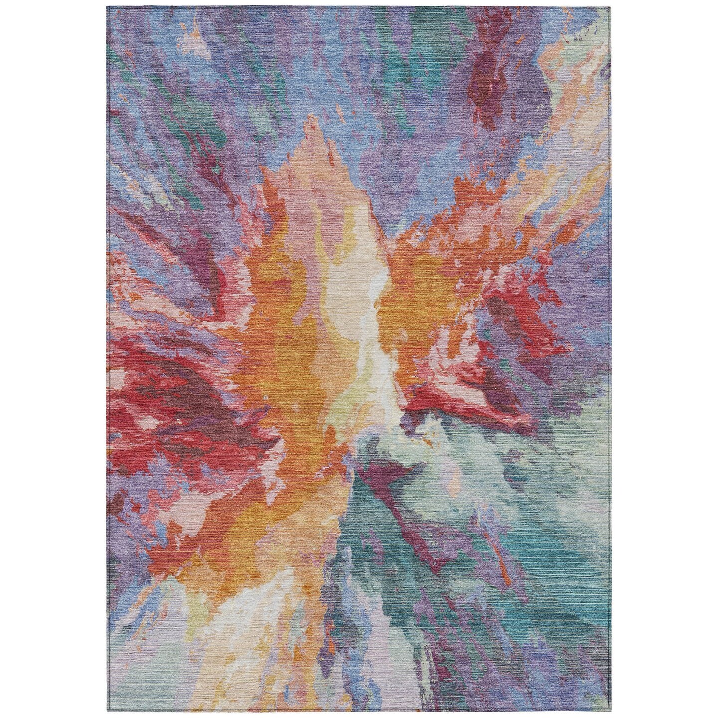 Edge Collections - 8' x 10' - Multicolor - Artistic Washable Abstract Area Rug for Indoor and Outdoor Spaces - 1 Piece