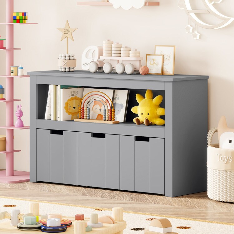 Multi-Purpose MDF Kids 3-Drawer Storage Cabinet with Wheels for Kids Room Living Room or Bedroom
