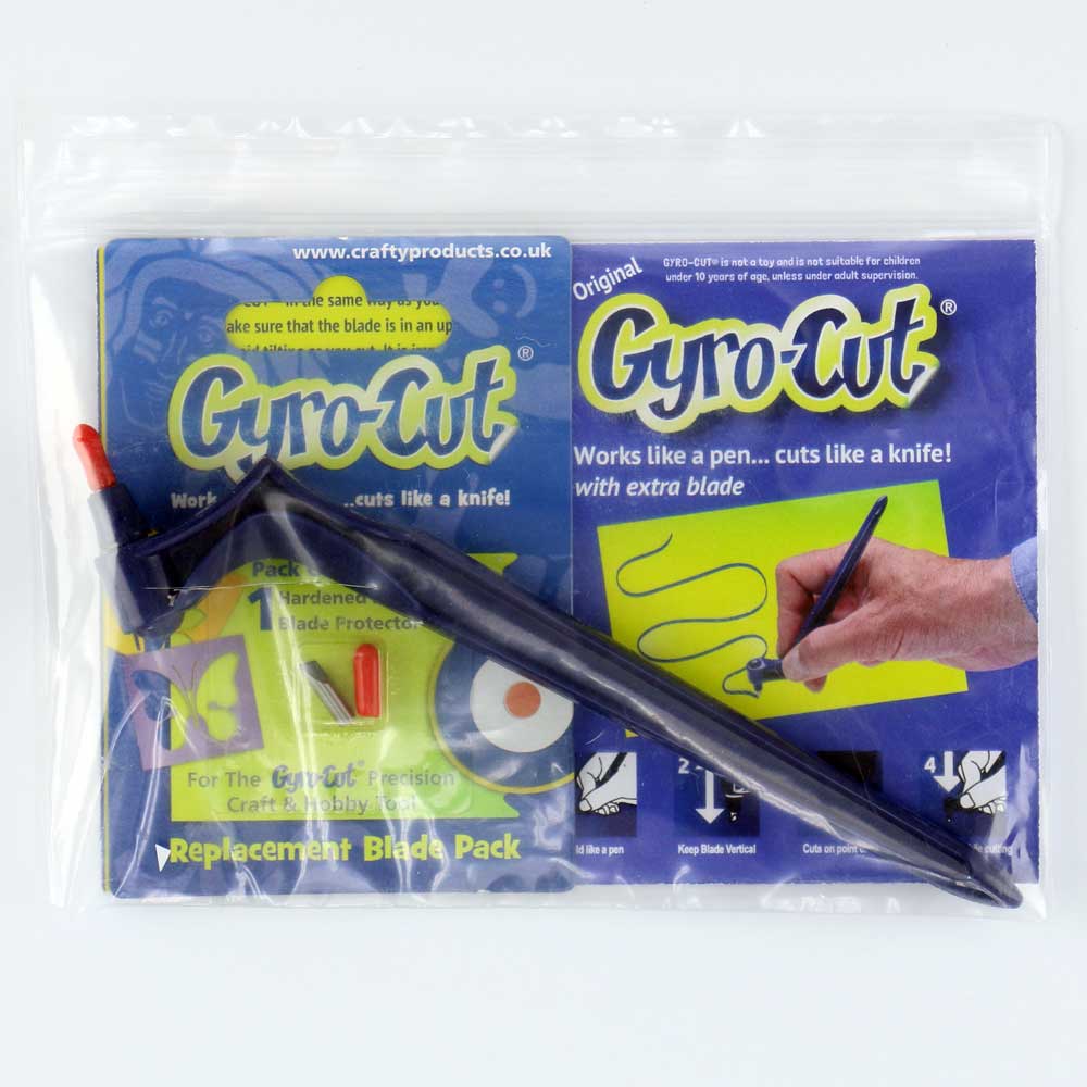 Gyro-Cut Cutting Tool with extra Blade Kit - Rotating Cutting Nib &#x26; Dual Bearings for Paper, Mylar, Vinyl and More (Gyro Cut with extra spare nib)