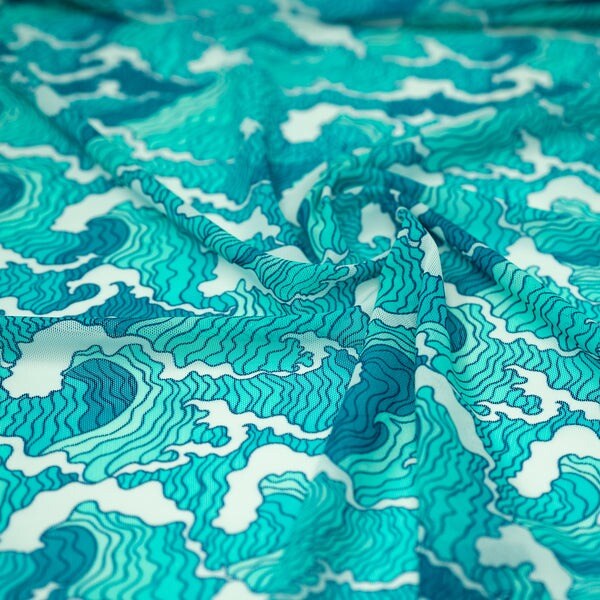 Crazy Waves Printed Power Mesh Fabric