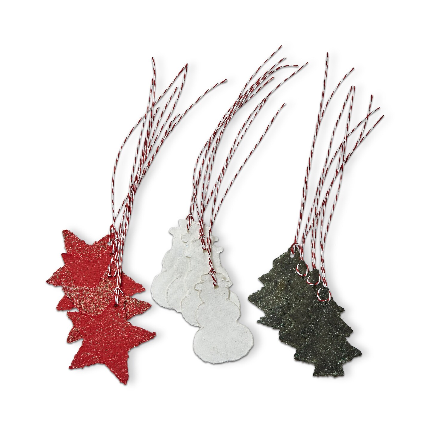 Handmade Paper Holiday Gift Tag Set Of 12