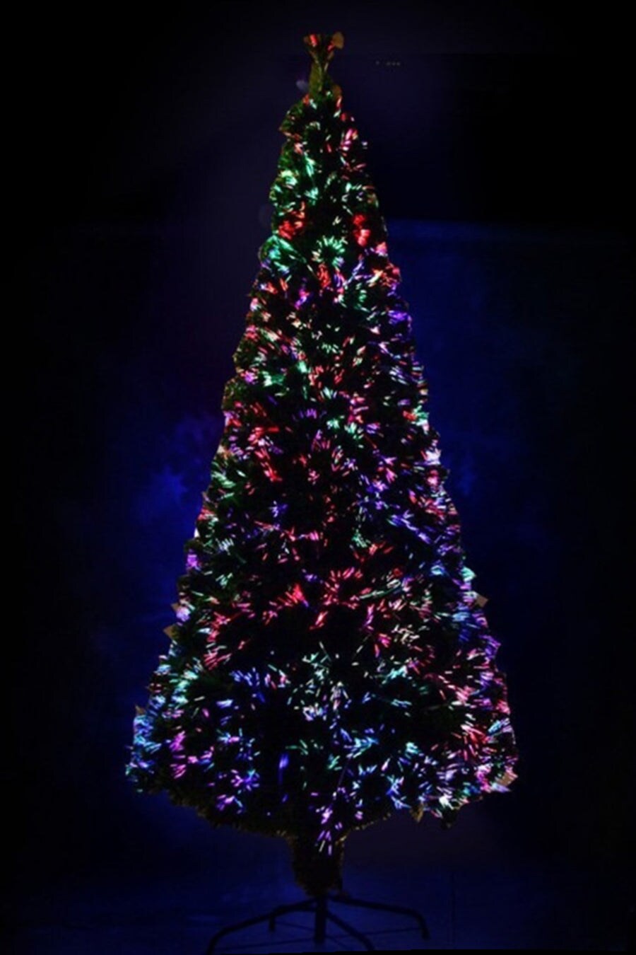 Fiber Optic Christmas Tree 4ft with 130 Tips PVC/Metal Hinged Branches and Sturdy Base