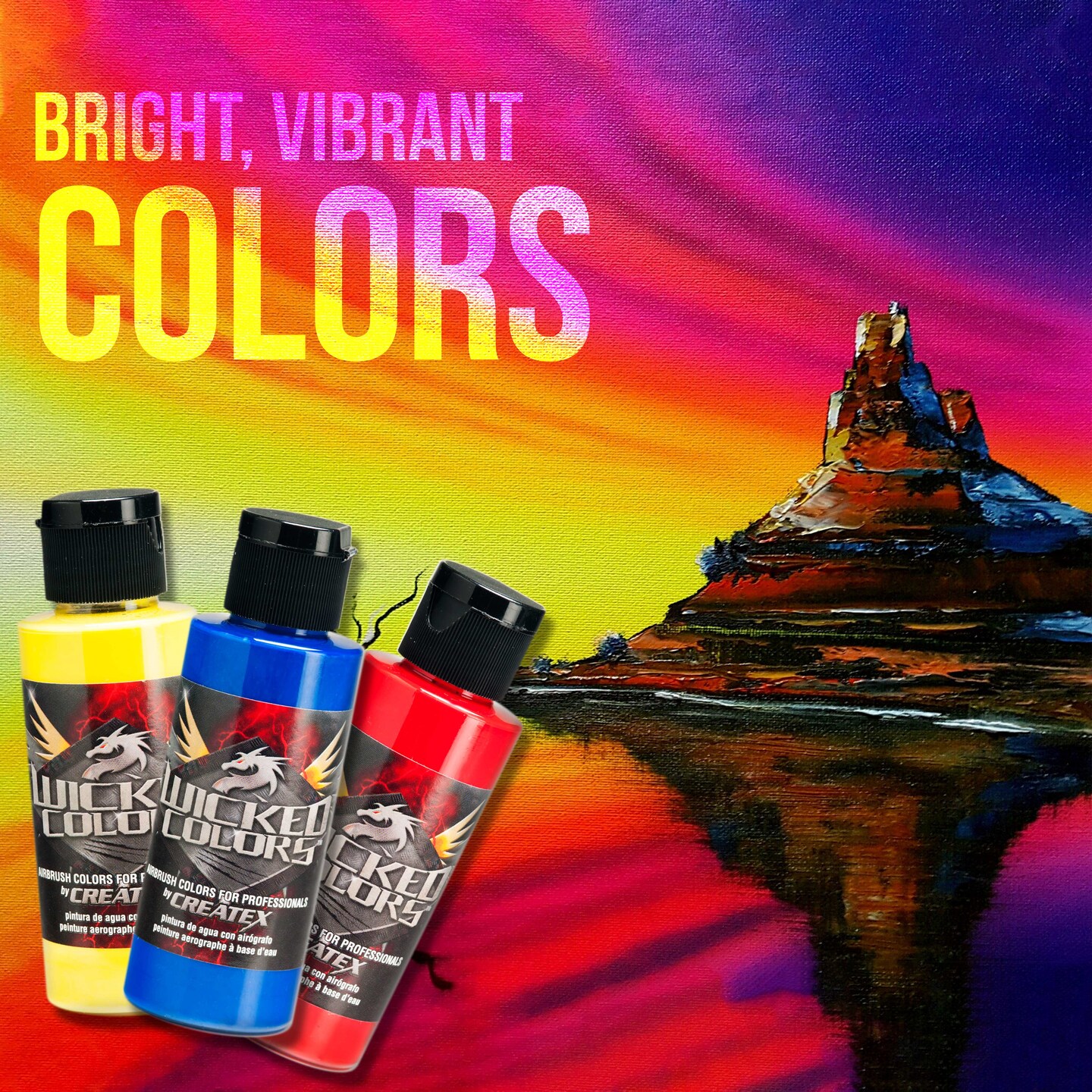 Cool Runner II Dual Fan Air Tank Compressor System with Gravity Airbrush Kit with 3 Tips, 12 Wicked Colors Acrylic Paint Artist Set, Cleaning Kit