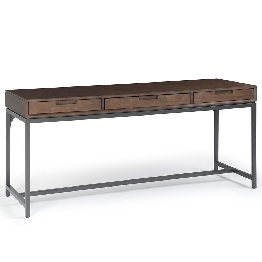 Simpli Home Banting Solid Wood And Metal Industrial 72" WideHome Office Desk