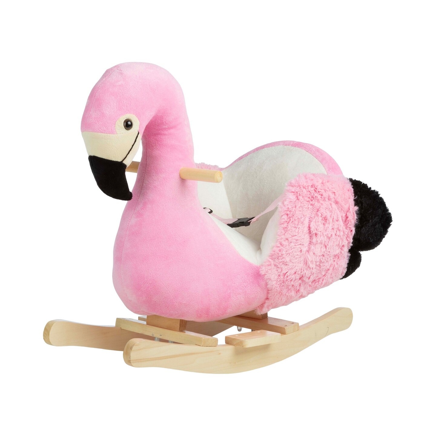 Rocking Horse - Plush Flamingo Ride On Toys With Seat And Handles - Wooden Rocking Horse For Kids 18 Months And Up -
