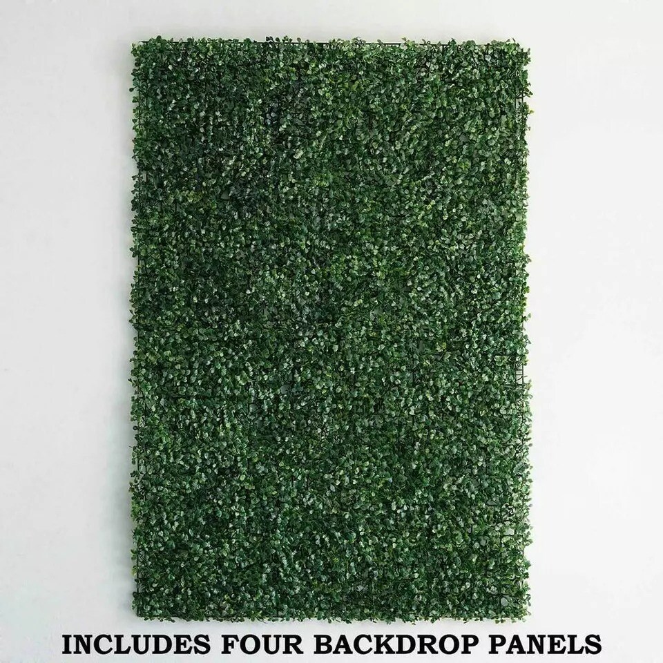 Artificial Faux Foliage Large Green Leaves 11 sq ft UV Protected Wall Mat Hedge