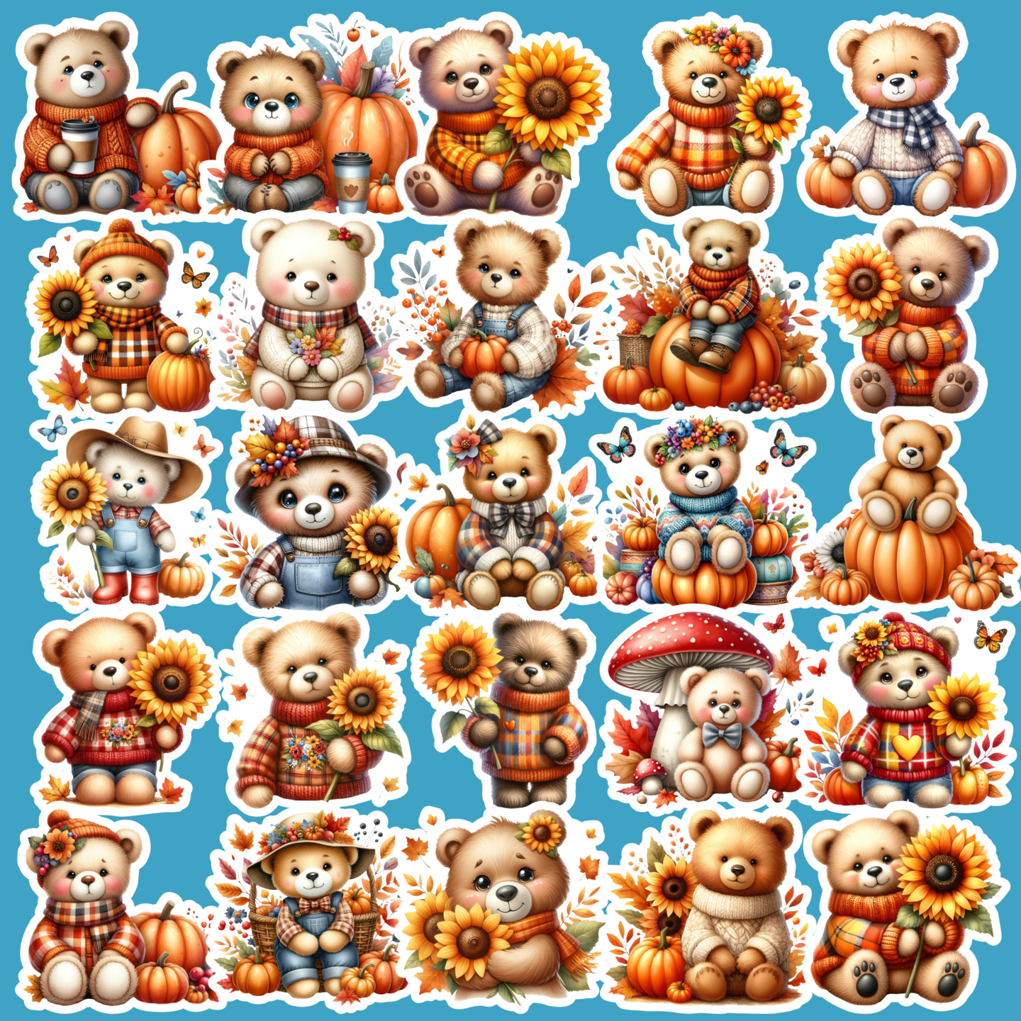 Fall Teddy Bear Stickers, Teddy Bear, Fall, Sticker Pack | MakerPlace by  Michaels