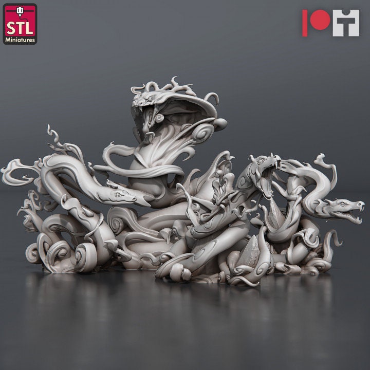 4pc Vapour Snakes DnD Dungeons and Dragons 28mm-32mm DnD Snake Monsters ...