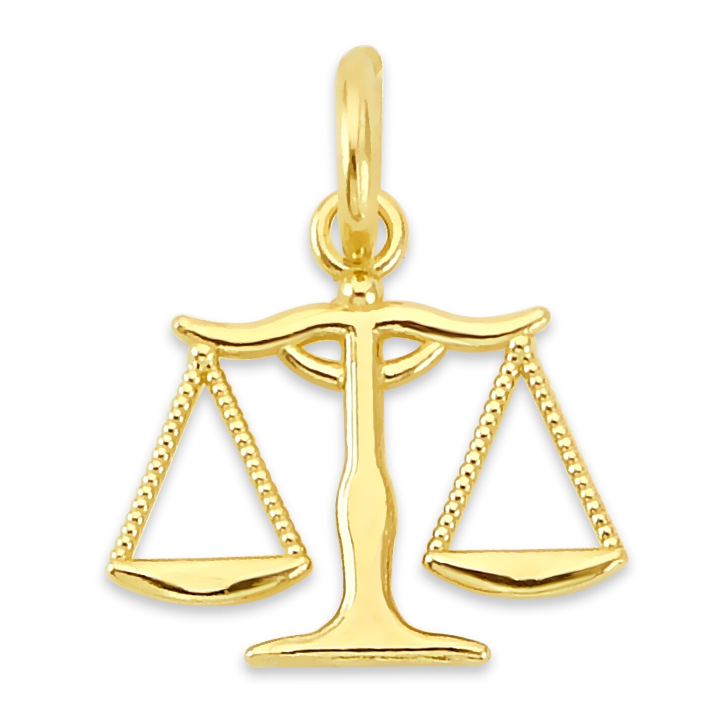 Scales of Justice Charm for Bracelet - Solid 10k or 14k Gold Libra Jewelry
