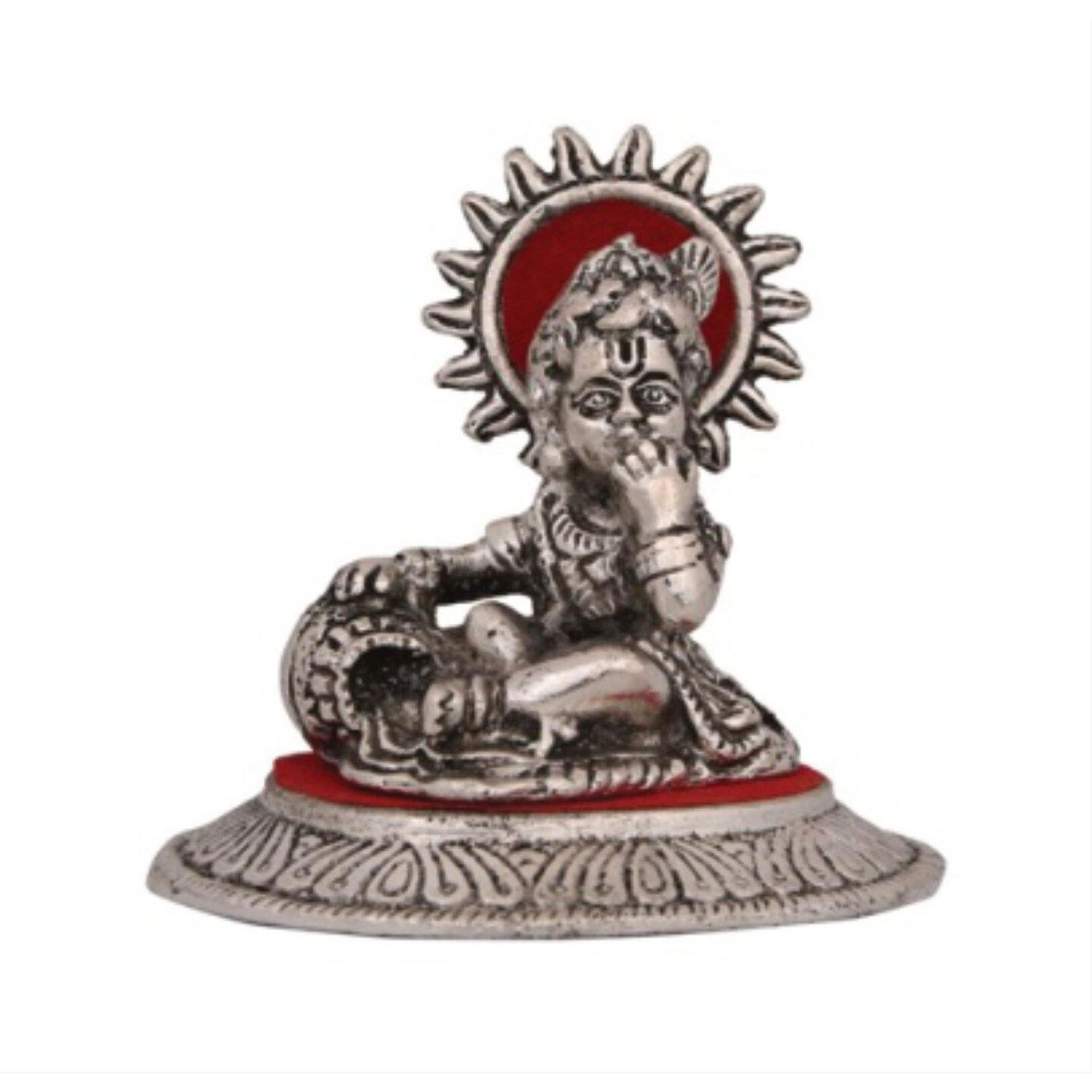 Bal Krishna Statue Metal Lord Krishna Idol Showpiece Krishna with Matki Mandir Temple Pooja Decor Home Office Decoration Housewarming Gift Diwali Decoration