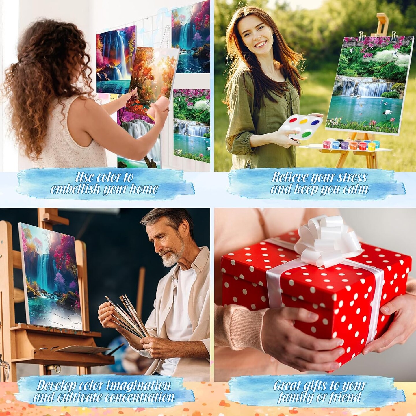 12 Pack Pre Drawn Canvas for Painting Sip and Paint Kit