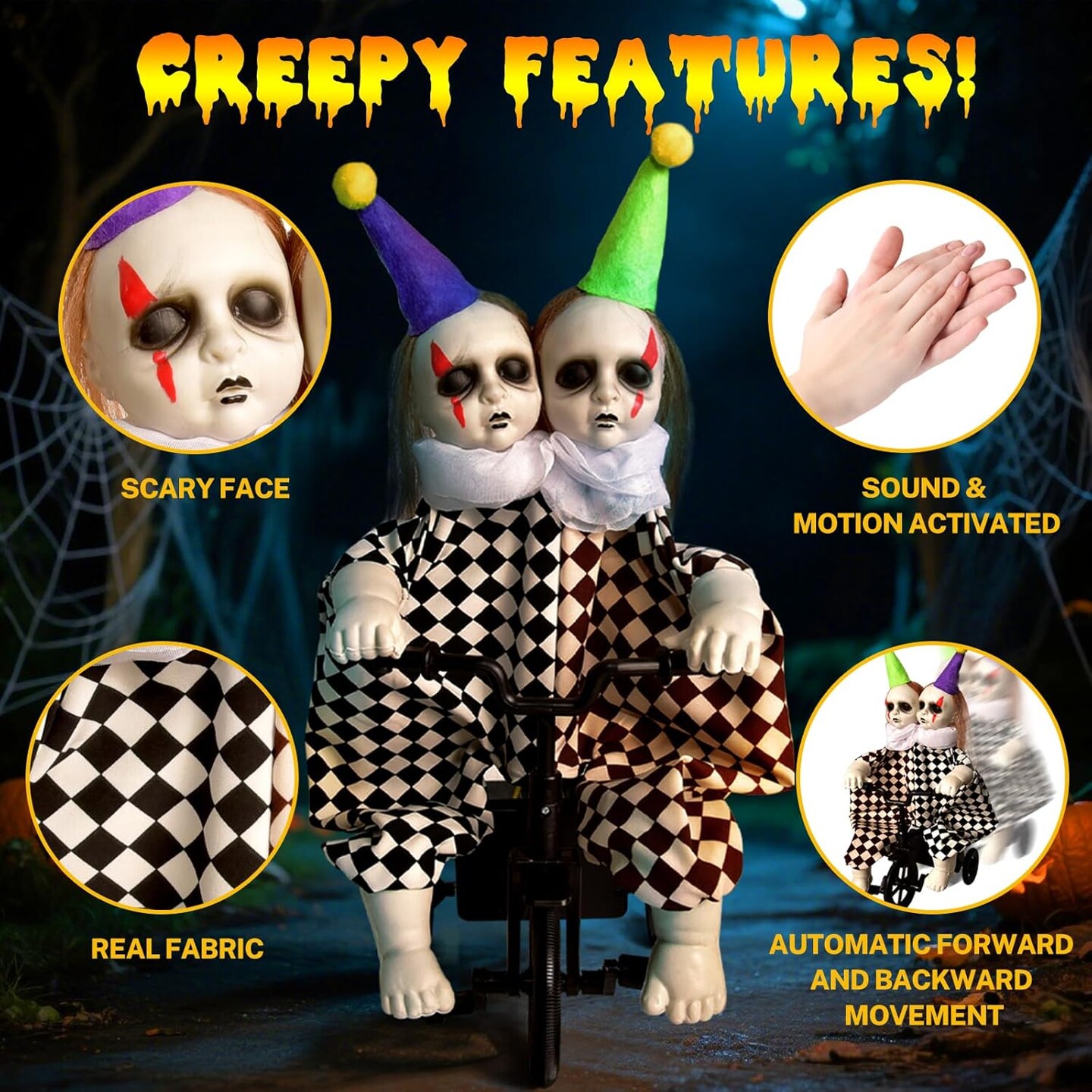 Animatronic Scary Talking Clown with Motion