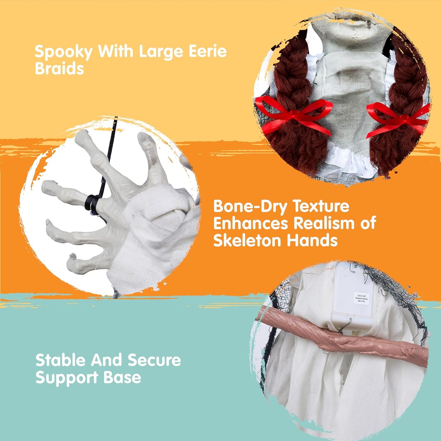 Outdoor Swinging White Doll with Creepy Sound Animatronics