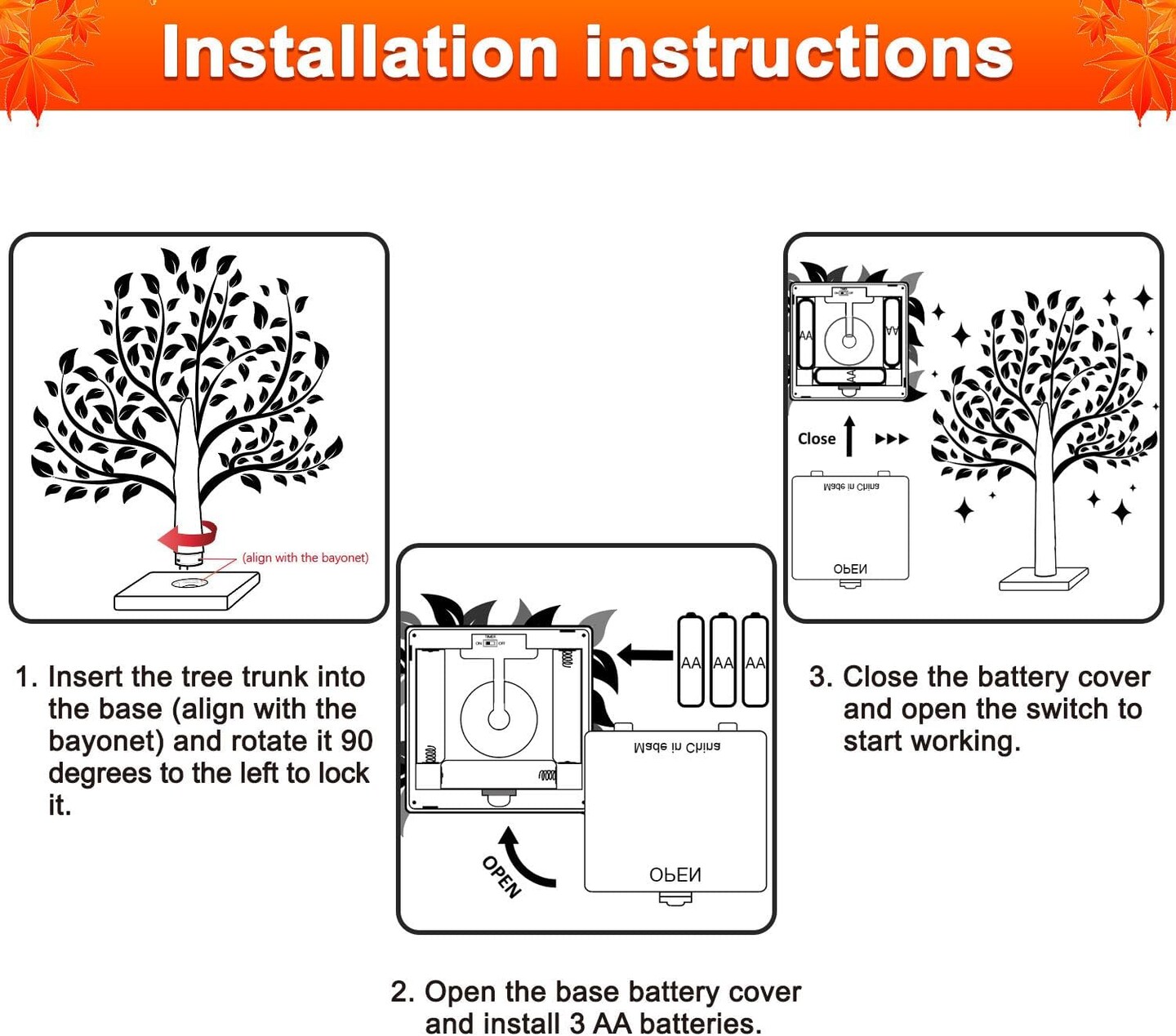 18 Inch Lighted Maple Tree with 36 Lights (1.5FT, 1 Pack)