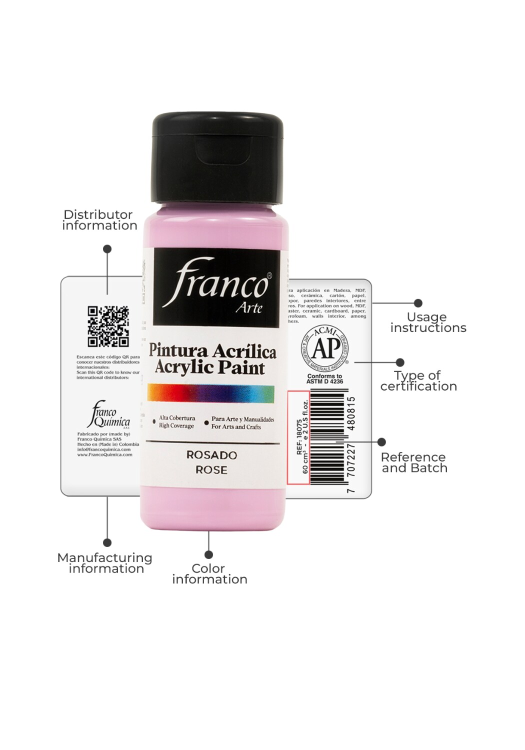 18050 Acrylic Paint 2 U.S fl oz / Rose