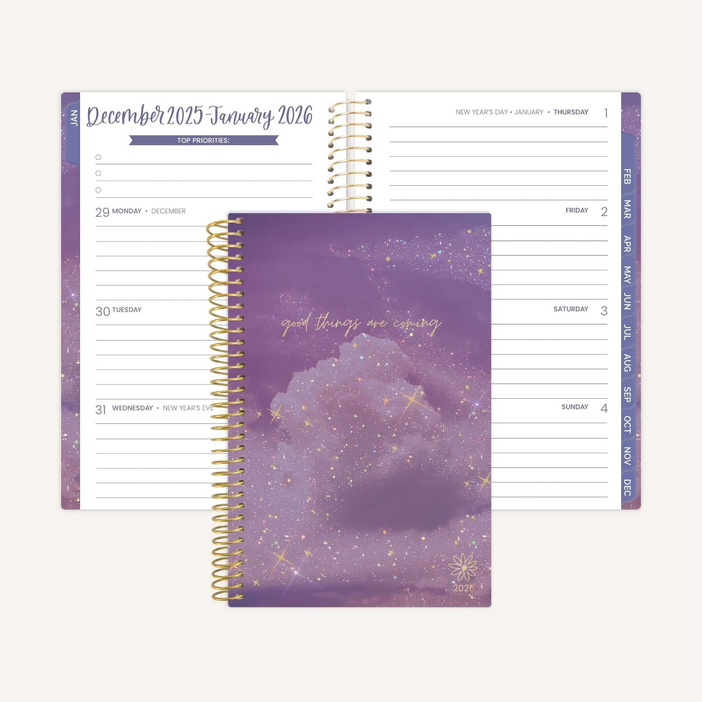 bloom daily planners 2026 Soft Cover Weekly & Monthly Planner, 4" x 6", Good Things Are Coming