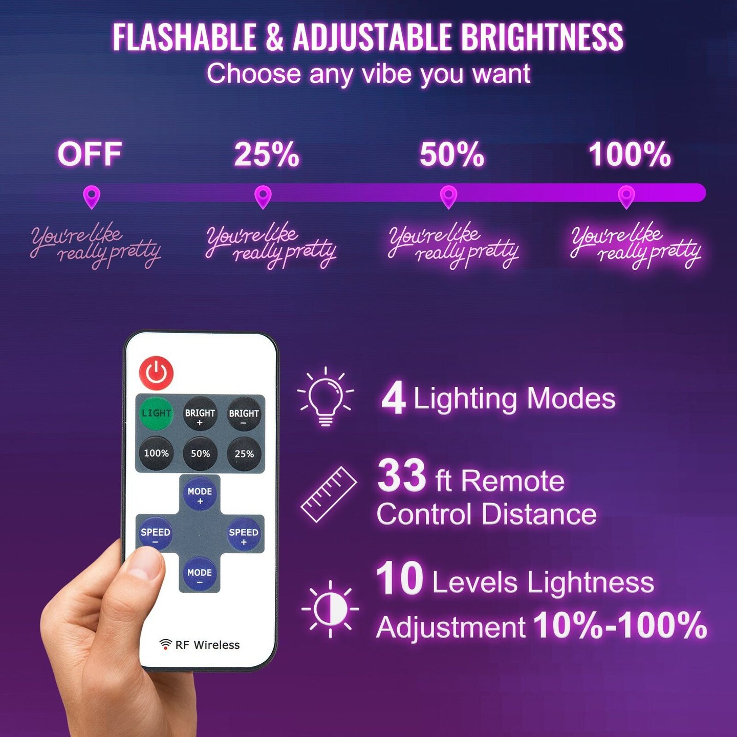 VEVOR-27.5" x 12"-Pink-Adjustable Neon Sign for Parties and Decor-1Piece