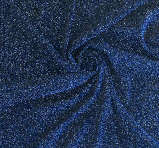 1 Yard Black Royal Nylon Lurex Stretch Fabric Sparkly 58 60 Inch Width