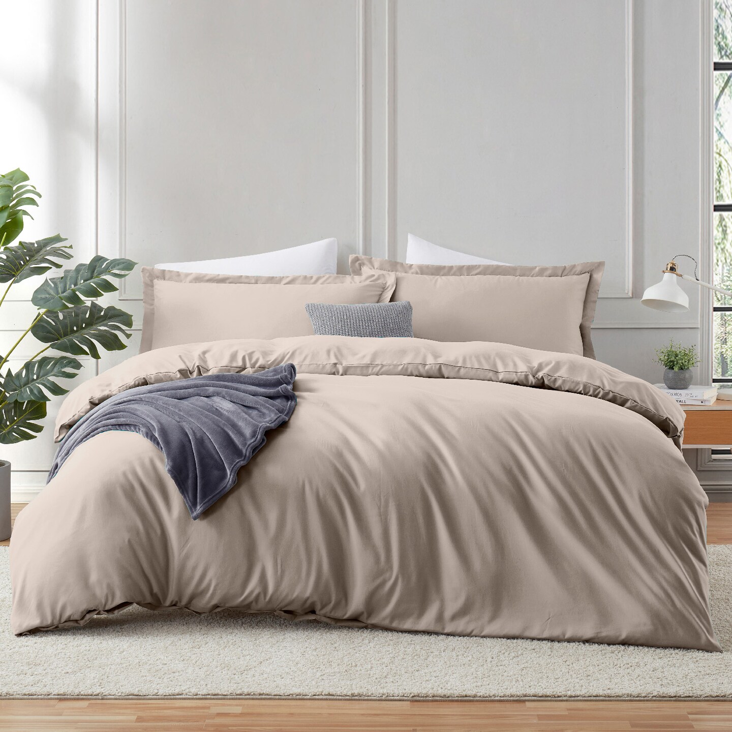 Hearth &#x26; Harbor Duvet Cover With Fitted Sheet Soft Double Brushed Bedding Set