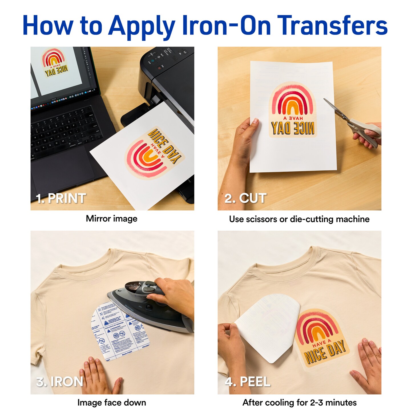 Avery Printable Heat Transfer Paper for Light Fabrics, 8.5" x 11 ...