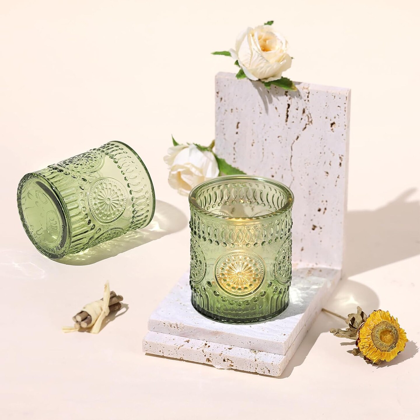 Glass Candle Jars Set of 8 for Making Candles
