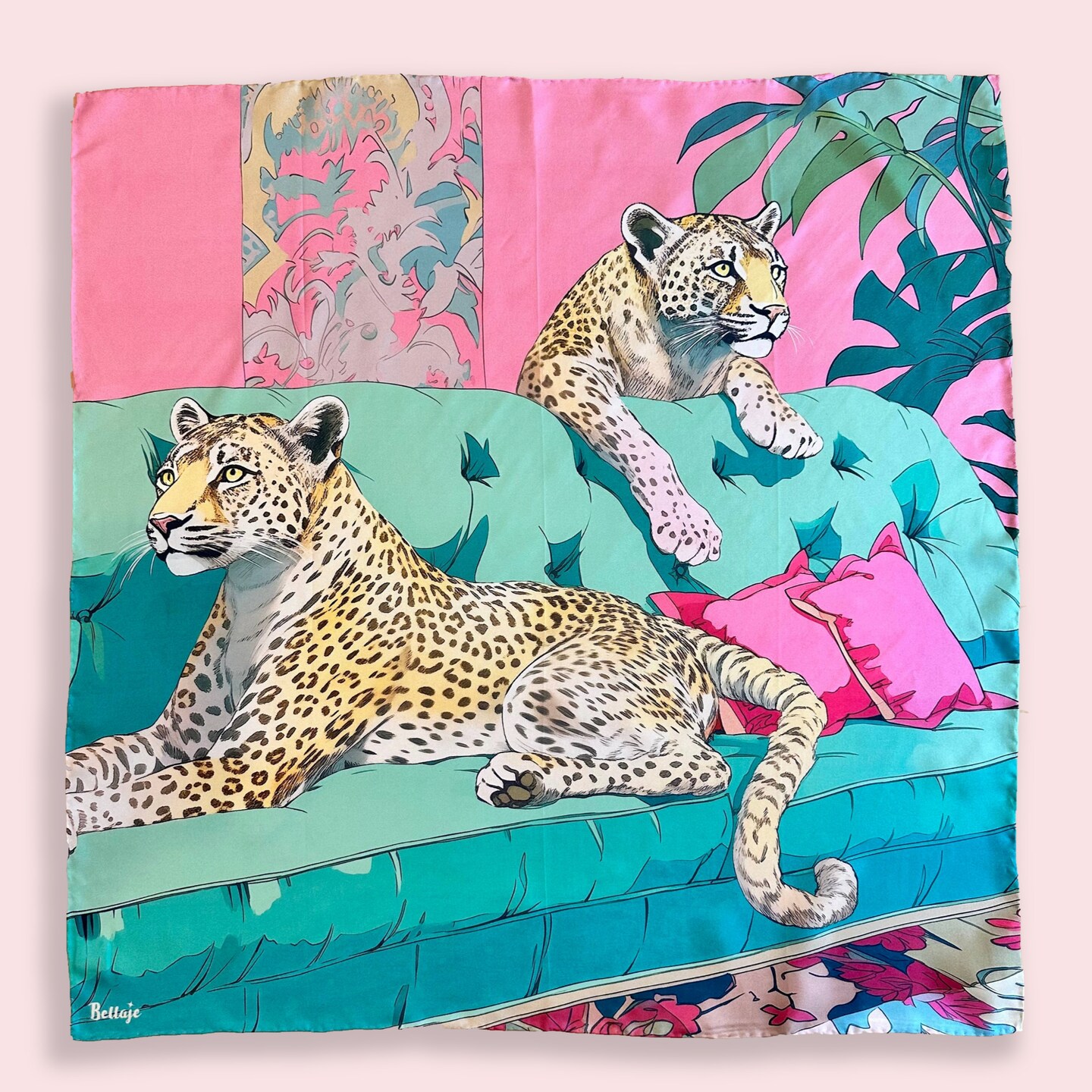 Pure Silk Square Scarf - Leopard 27 In, Mulberry Twill Silk