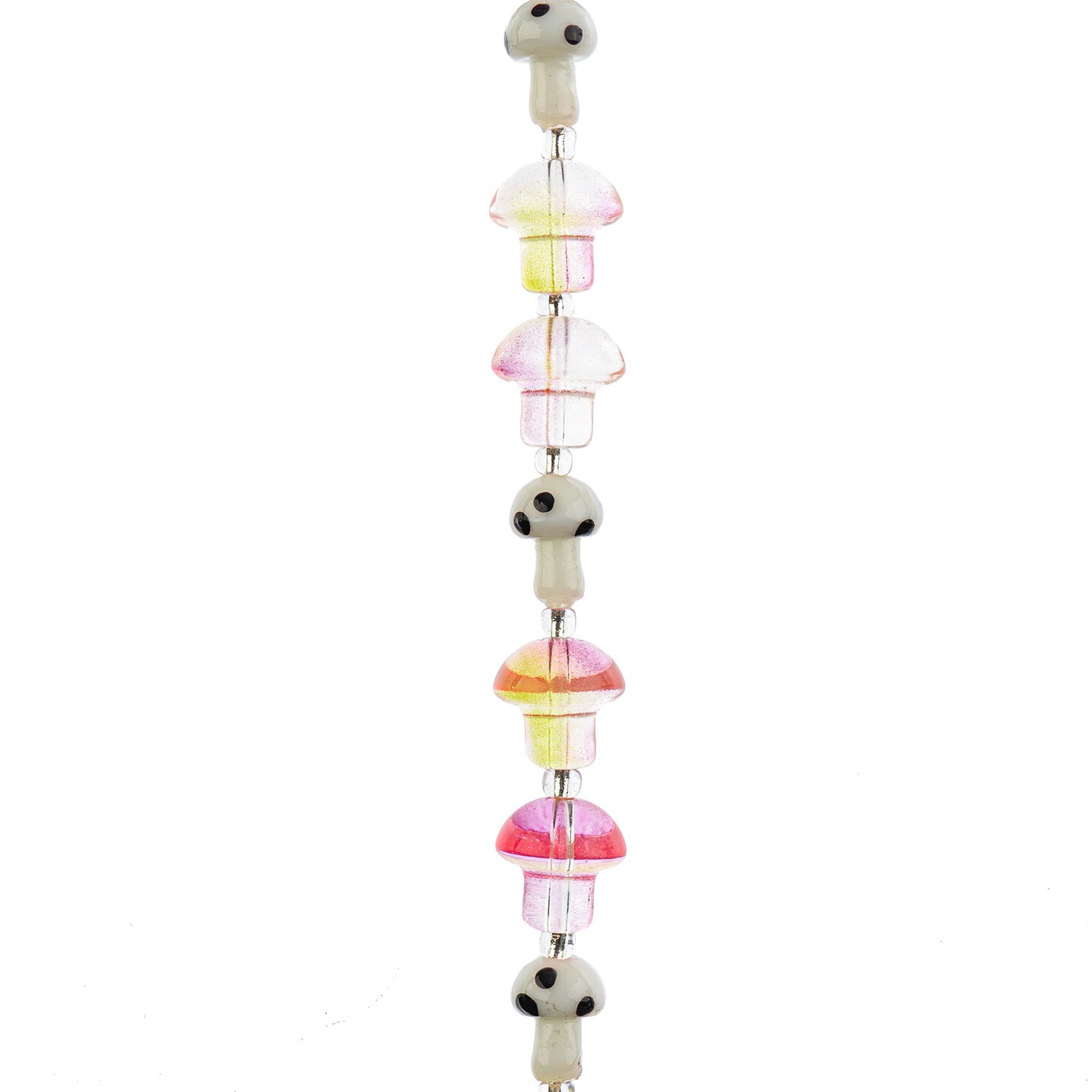 Crystal Lane DIY Glass Garden 13x14mm Mushroom Bead Strand, 11pcs