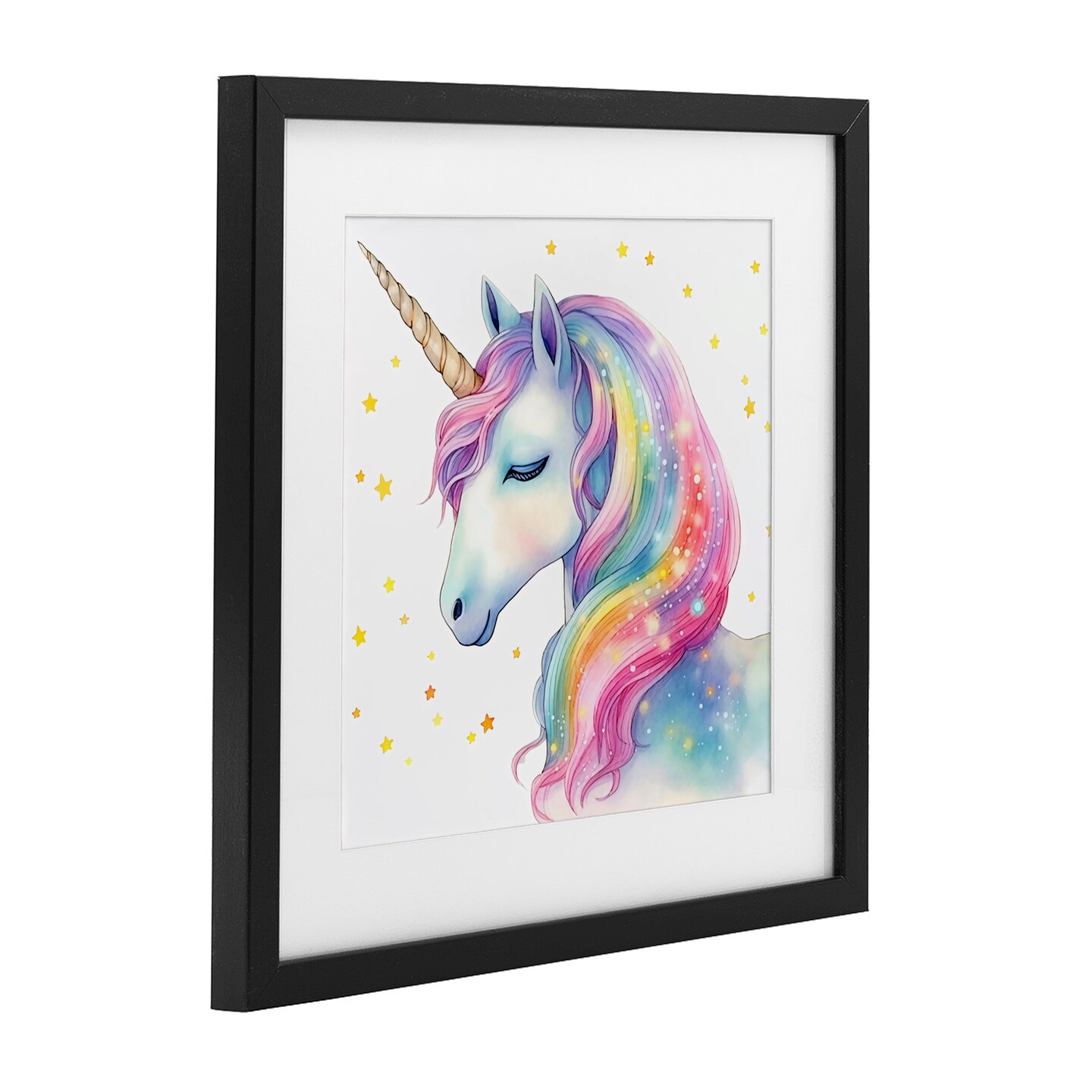 Stupell Industries Enchanted Rainbow Mane Unicorn Framed Print Under Glass, design by Creative Studio