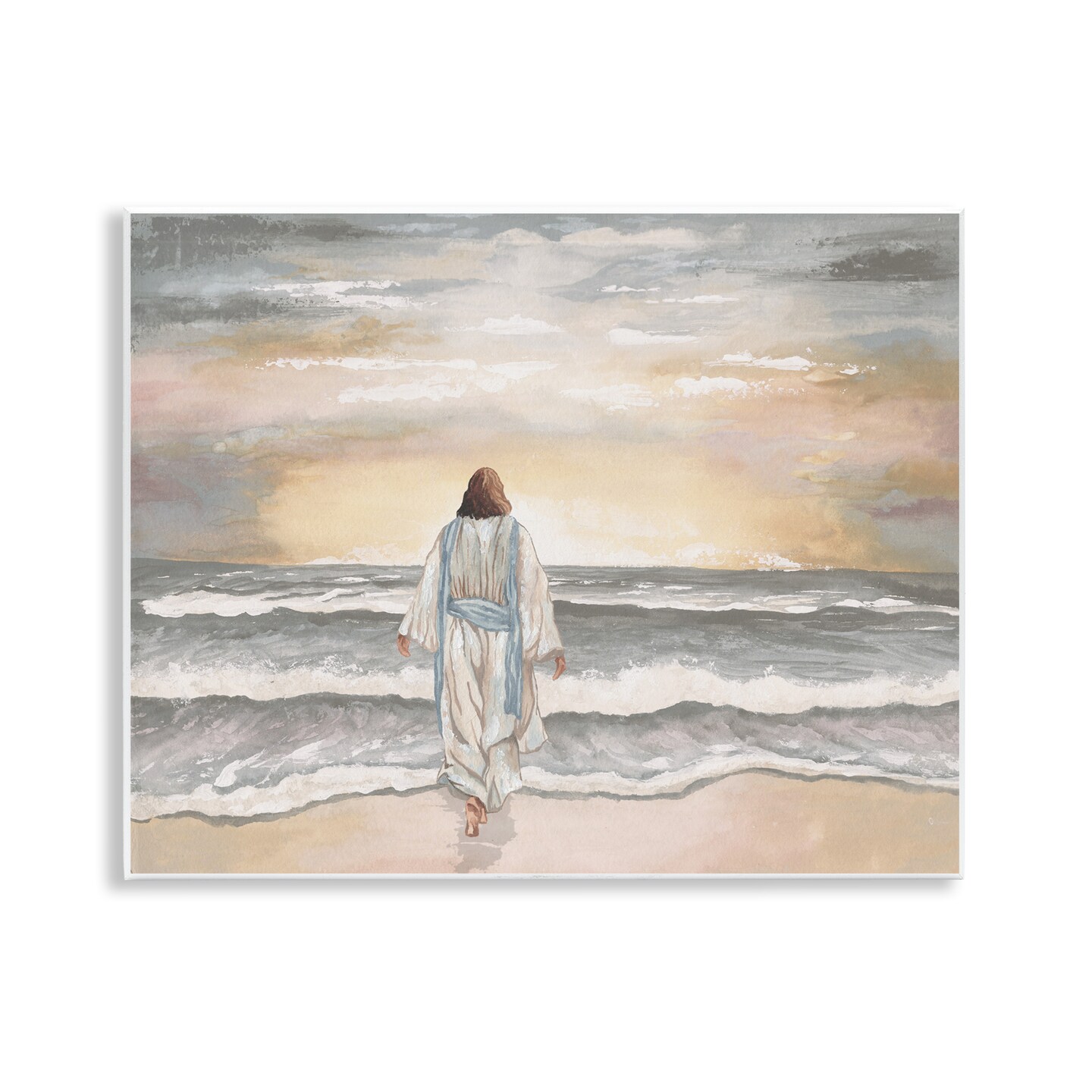Stupell Industries Jesus Walks The Shore Wall Plaque, design by Elizabeth Medley